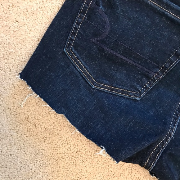 American Eagle Hi Rise Denim Shorts Cut Offs Altered Size 2 Next Level Stretch - Picture 14 of 16